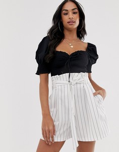 Шорты в винтажном стиле в тонкую полоску ASOS DESIGN-Мульти