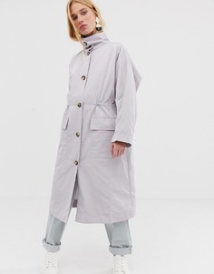Парка с драпировкой ASOS DESIGN-Серый