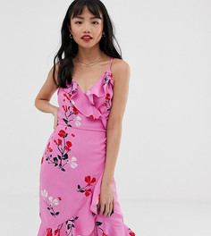 Платье с запахом и цветочным принтом Vero Moda Petite-Мульти