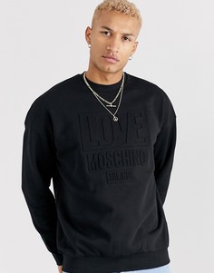 Свитер с тисненым логотипом Love Moschino-Черный