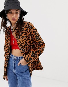 Хлопковая куртка со звериным принтом ASOS DESIGN-Мульти