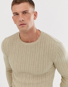 Легкий светло-бежевый облегающий джемпер ASOS DESIGN-Светло-коричневый