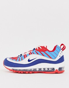 Кроссовки с красной, белой и синей отделкой Nike Air Max 98-Белый