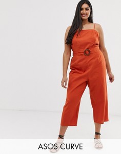 Комбинезон с поясом ASOS DESIGN Curve-Оранжевый