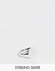 Серебряное кольцо-печатка ASOS DESIGN-Серебряный