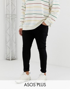 Черные эластичные джинсы с напылением ASOS DESIGN Plus-Черный