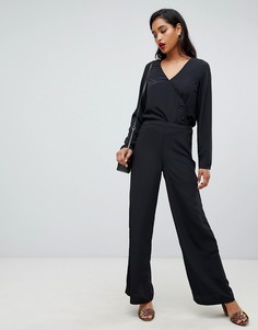 Широкие брюки с пуговицами Vila-Черный