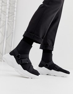 Черные кроссовки на толстой подошве с ремешками ASOS DESIGN-Черный