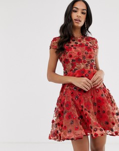 Платье мини с отделкой Bronx & Banco - Della Rouge-Красный
