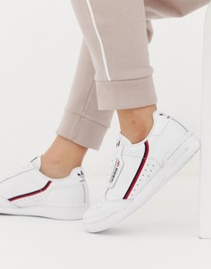 Бело-красные кроссовки adidas Originals Continental 80-Белый
