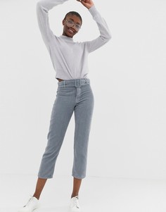 Классические вельветовые джинсы прямого кроя с пряжкой ASOS DESIGN Florence-Синий