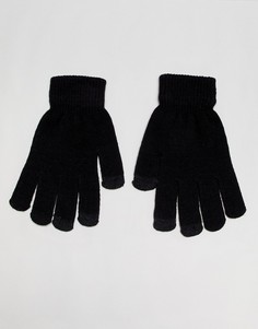 Черные перчатки с отделкой для сенсорных устройств SVNX-Черный 7X