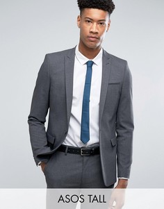 Темно-серый зауженный пиджак ASOS TALL