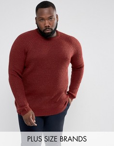 Джемпер в крупный рубчик с круглым вырезом D-Struct PLUS-Красный