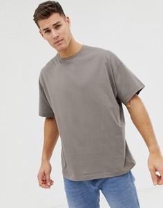 Бежевая oversize-футболка с круглым вырезом ASOS DESIGN-Бежевый