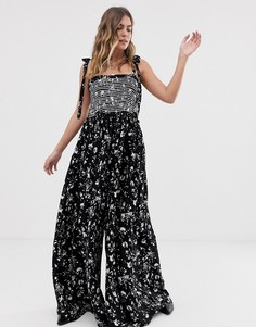 Комбинезон с принтом Free People-Черный