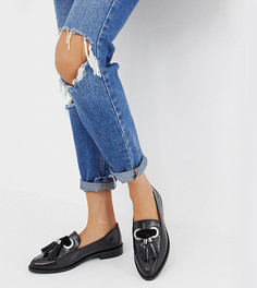 Кожаные лоферы ASOS DESIGN Mimic-Черный