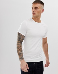 Белая обтягивающая футболка с отворотами на рукавах ASOS DESIGN-Белый