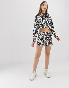 Шорты с логотипом Love Moschino-Белый