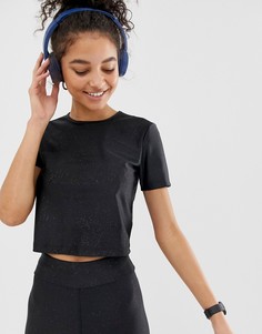 Фактурная футболка с блестками ASOS 4505-Черный
