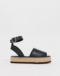 Кожаные эспадрильи ASOS DESIGN Jacoba-Черный