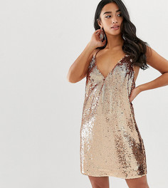 Платье мини с пайетками ASOS DESIGN Petite-Мульти