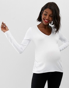 Белая oversize-туника с V-образным вырезом ASOS DESIGN Maternity-Белый