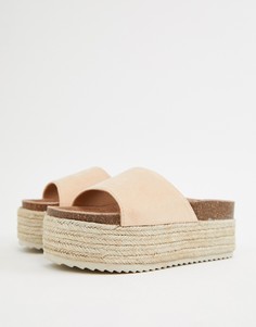 Сандалии-эспадрильи на танкетке XTI-Бежевый