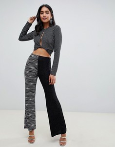 Расклешенные брюки с блестками ASOS DESIGN-Мульти