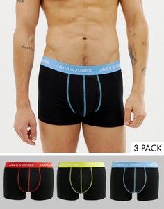 3 пары боксеров-брифов с цветным поясом Jack & Jones-Черный