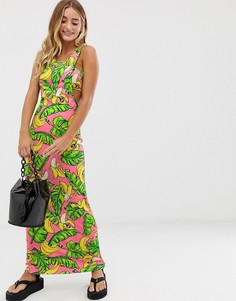 Платье макси с принтом бананов Love Moschino-Розовый