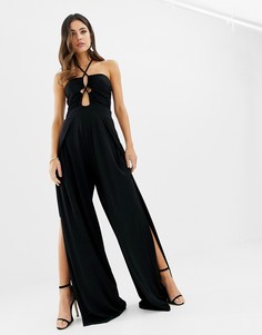 Комбинезон с разрезами на штанинах ASOS DESIGN-Черный