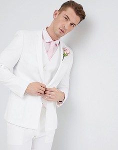 Приталенный пиджак кремового цвета с принтом на подкладке ASOS DESIGN Wedding-Кремовый