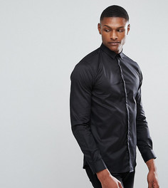 Приталенная рубашка с остроконечным воротником Noak TALL-Черный