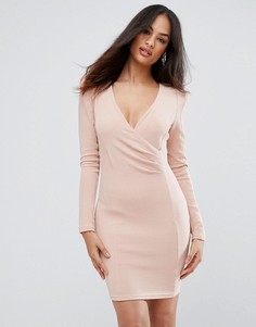 Присборенное облегающее платье Ax Paris-Розовый