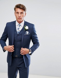 Зауженный пиджак ASOS Wedding-Синий