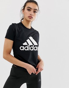 Черная футболка с логотипом adidas Training-Черный