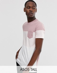 Футболка из органического хлопка с контрастной кокеткой ASOS DESIGN Tall-Белый