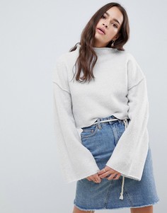 Джемпер с широкими рукавами Free People-Серый