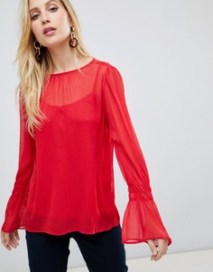 Блузка с расклешенными рукавами Vila-Красный