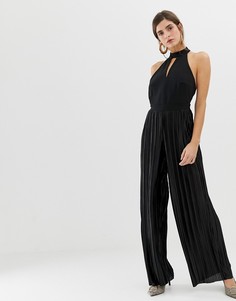 Черный комбинезон с высоким воротом River Island