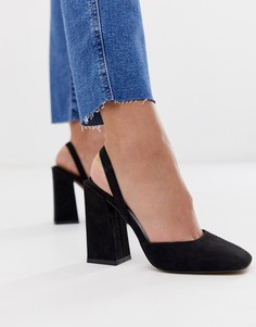 Туфли на высоком каблуке с открытой пяткой ASOS DESIGN-Черный