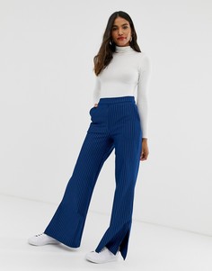 Брюки в тонкую полоску Vila-Темно-синий