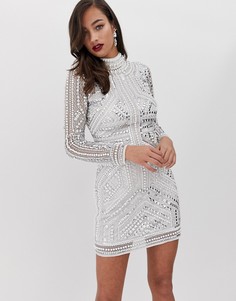 Облегающее платье с отделкой ASOS EDITION-Белый