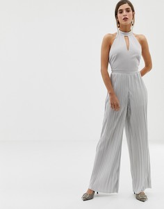 Серебристый комбинезон с высоким воротом River Island-Серебряный