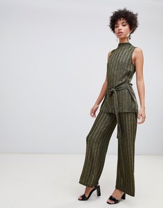 Широкие золотистые брюки River Island-Золотой