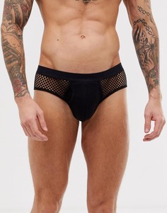 Черные сетчатые трусы ASOS DESIGN-Черный