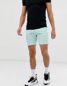 Узкие шорты чиносы с отворотами D-Struct-Синий