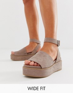 Сандалии для широкой стопы на плоской платформе ASOS DESIGN Taylor-Бежевый