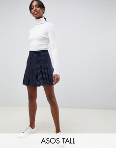 Мини-юбка в горошек с запахом ASOS DESIGN Tall-Мульти